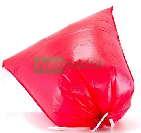Мешки для мусора с завязками 60 литров, 35 мкм, 10 штук, ПCД, красные - Вид 3